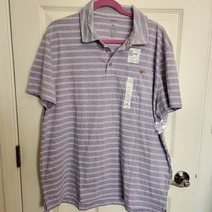 Sonoma mens purple striped shirt sleeve polo XXL NWT